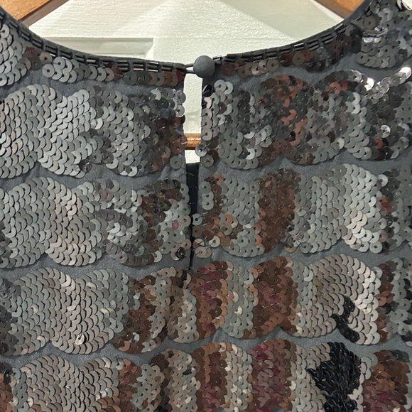 Vineyard Vines Black Sequin Rope Cocktail Mini Shift Dress Size 4 Party Holiday - Picture 5 of 7